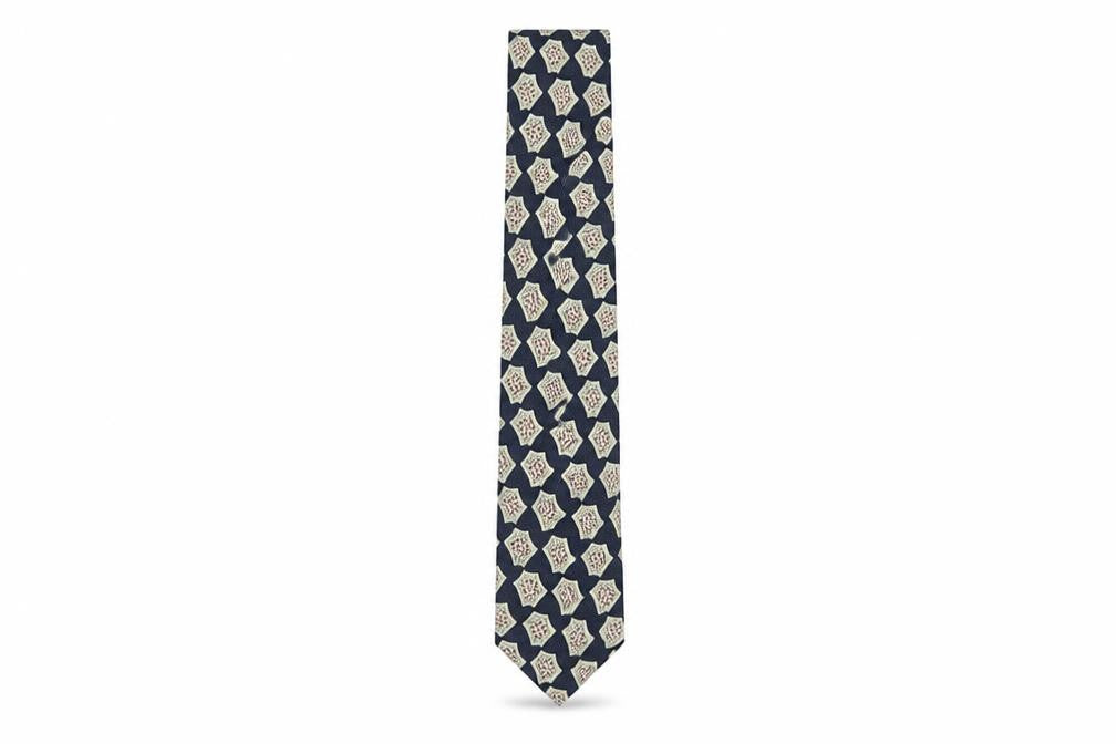 BHS Men's Blue Geometric Polyester Tie