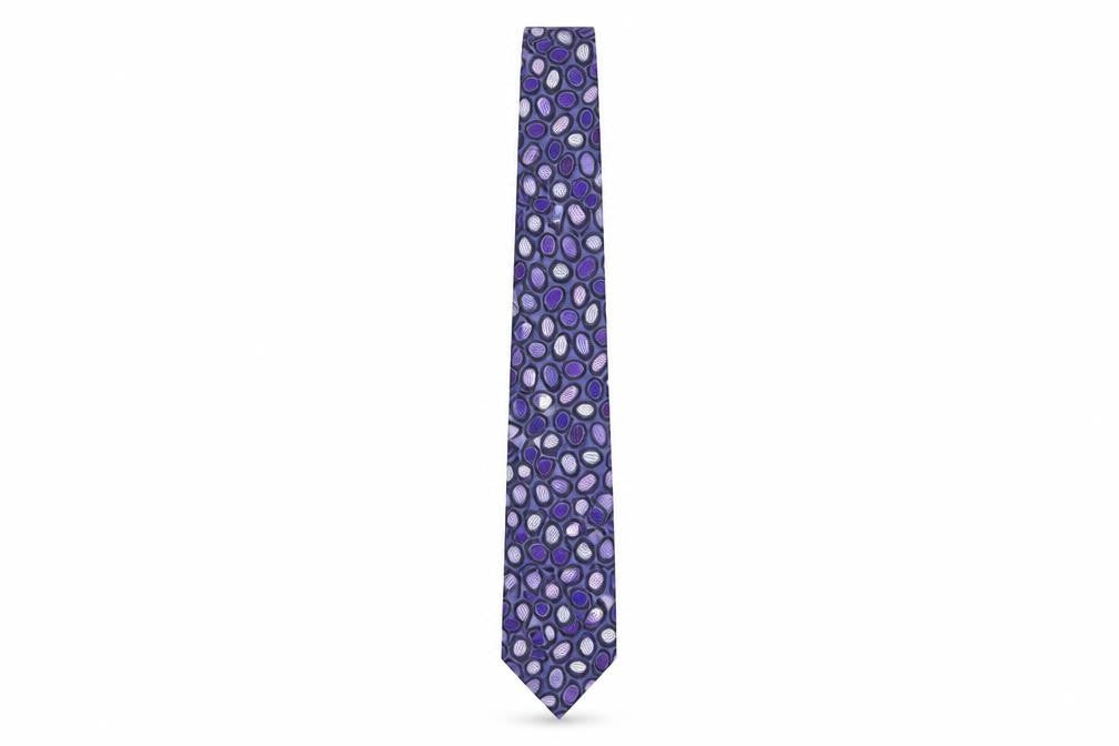 Duchamp Men's Purple Geometric Silk Tie