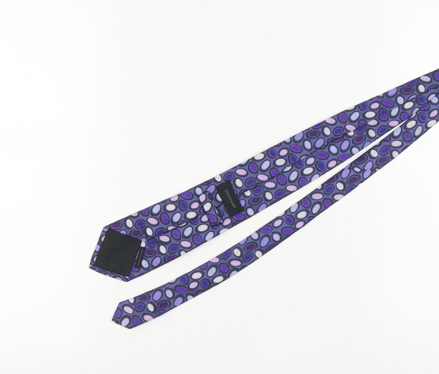 Duchamp Men's Purple Geometric Silk Tie