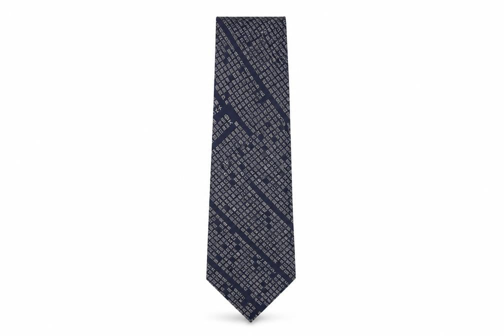 NISHIJIN Blue Polyester Men's Tie