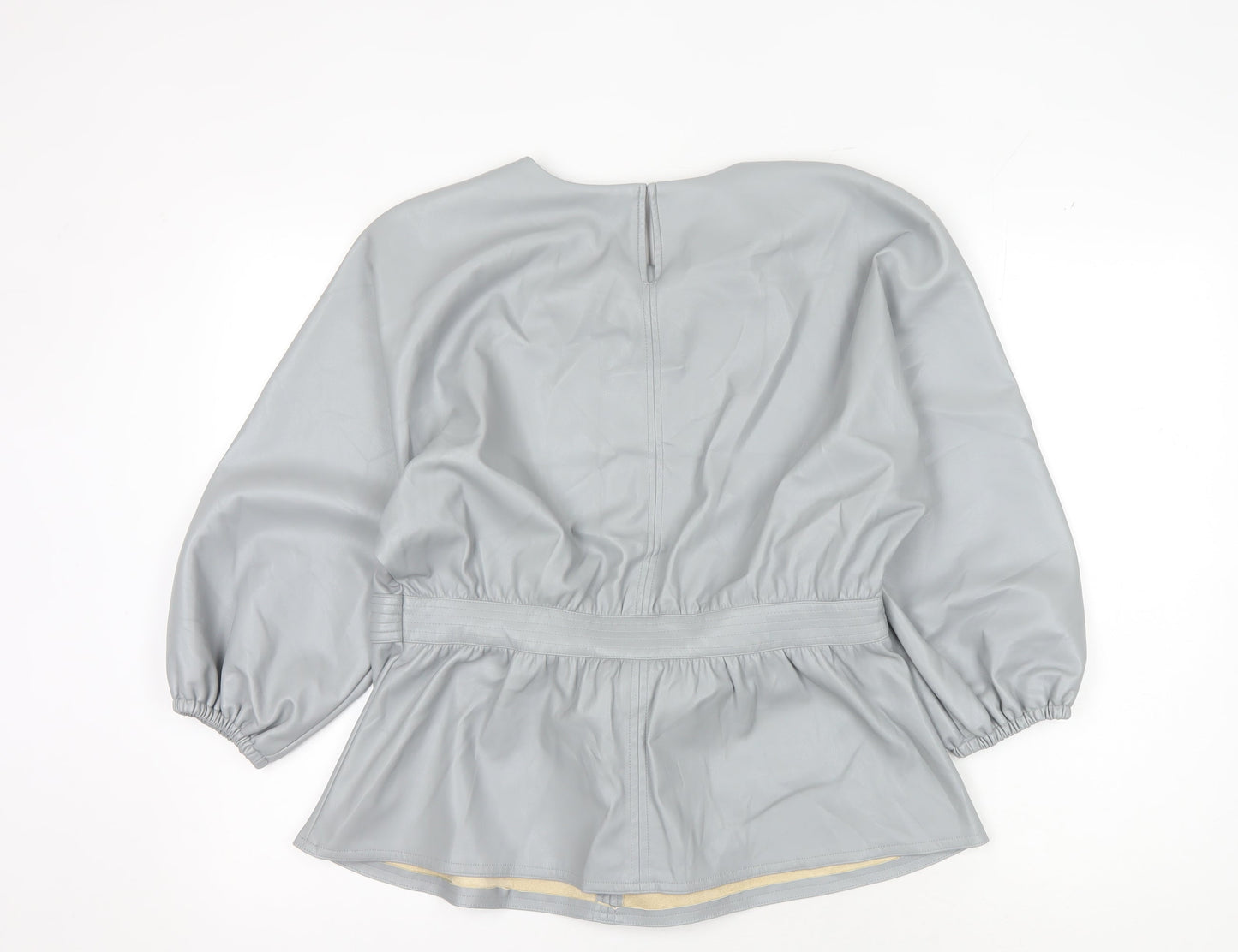 Yaya Women's Grey Long Sleeve Belted Top, Size 8