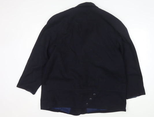 Max Pierre Men's Black Wool Blazer Size 46