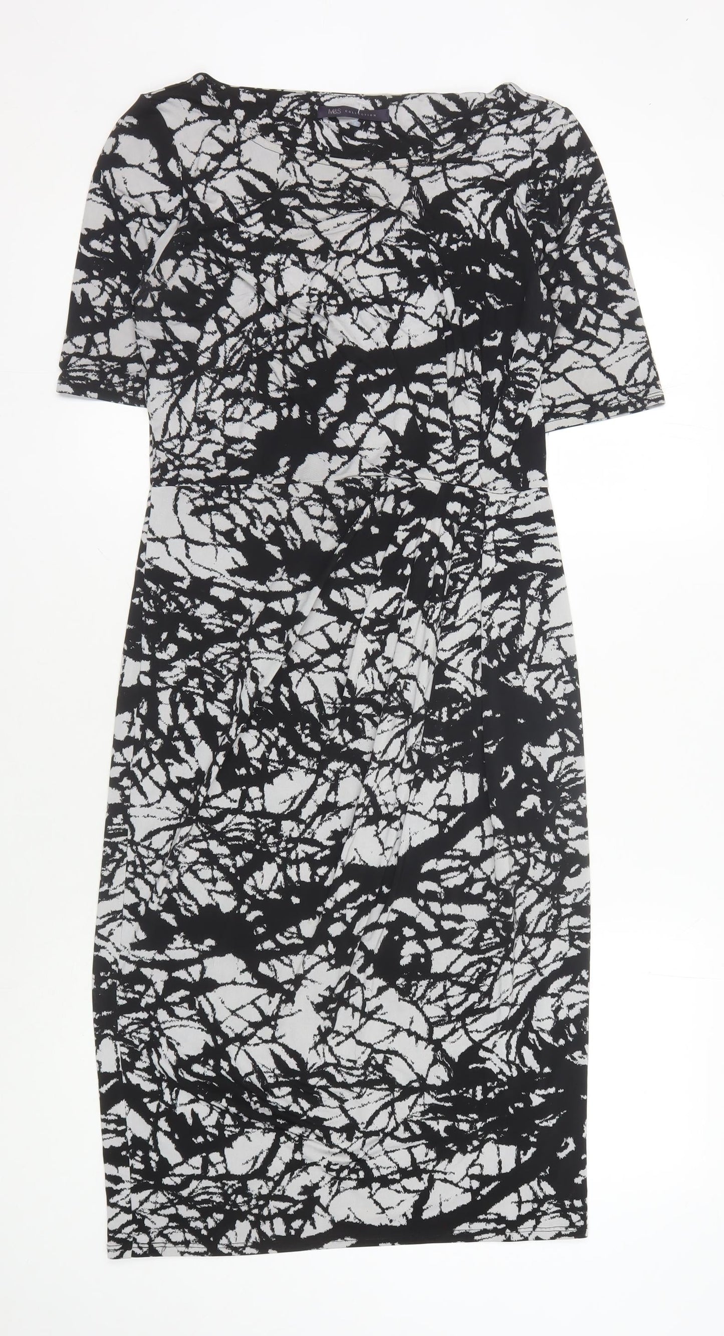 Marks and Spencer Women's Black Long Bodycon Dress - Size 10