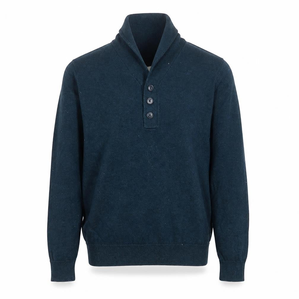 Marks and Spencer Men's Blue Henley Jumper M