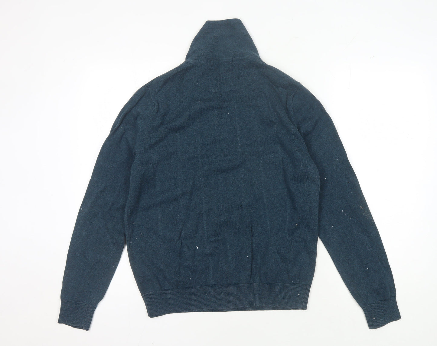 Marks and Spencer Men's Blue Henley Jumper M
