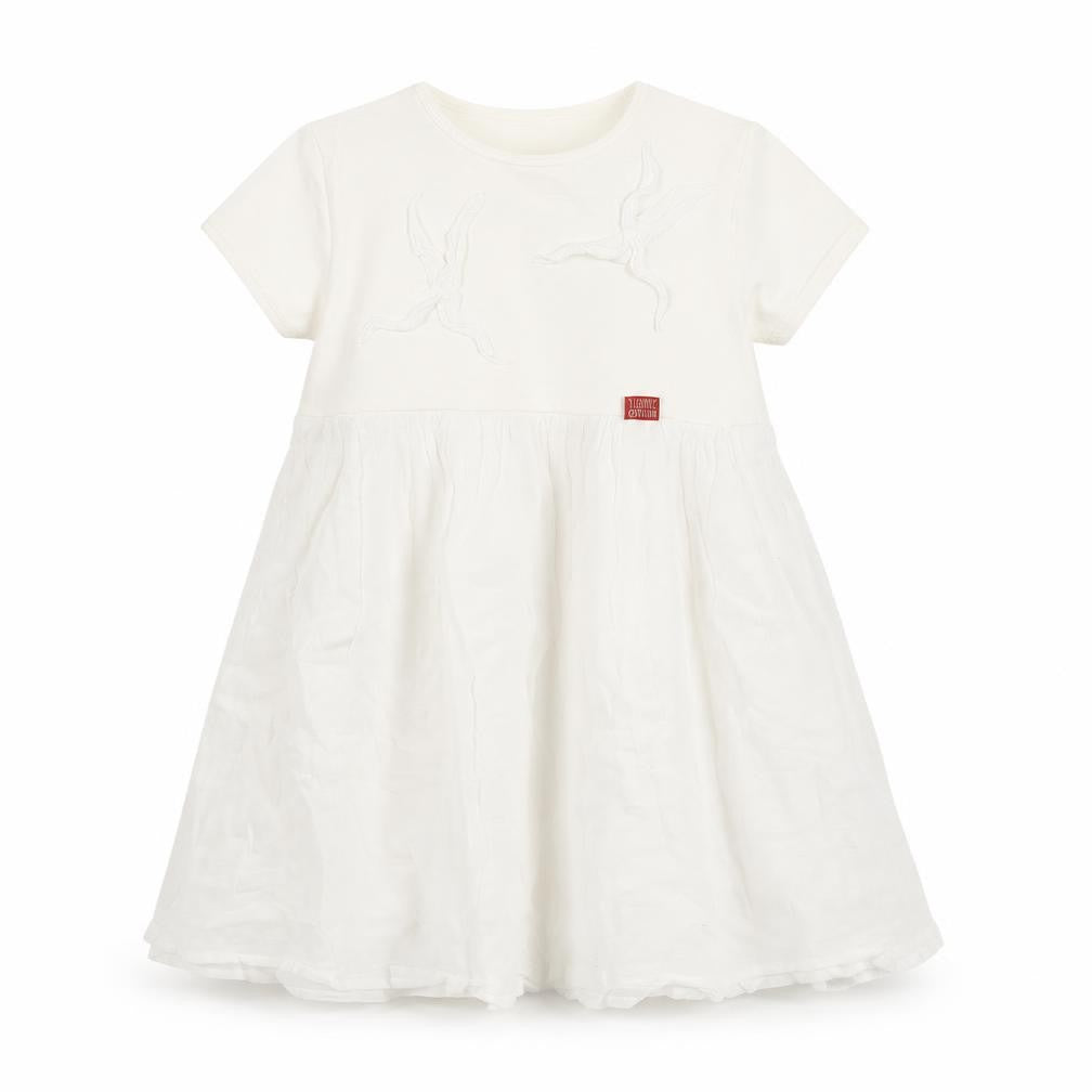 Front view of Kenzo girls’ ivory fit & flare dress - 18 months casual spring/summer