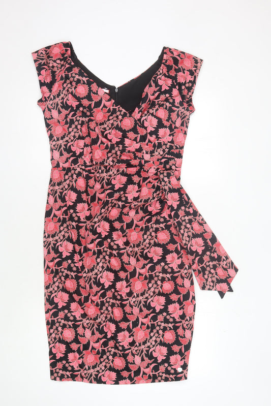 Joe Browns Women's Black Floral Bodycon Dress Size 12