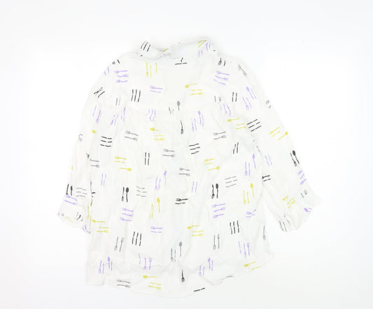 White Stuff Women's White Collared Blouse Size 10