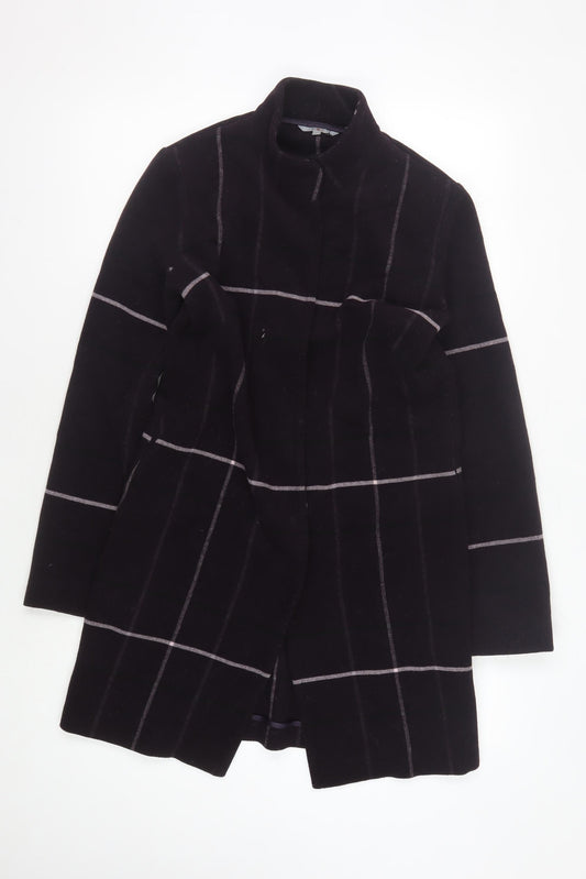 Marks and Spencer Women's Black Check Coat Size 12