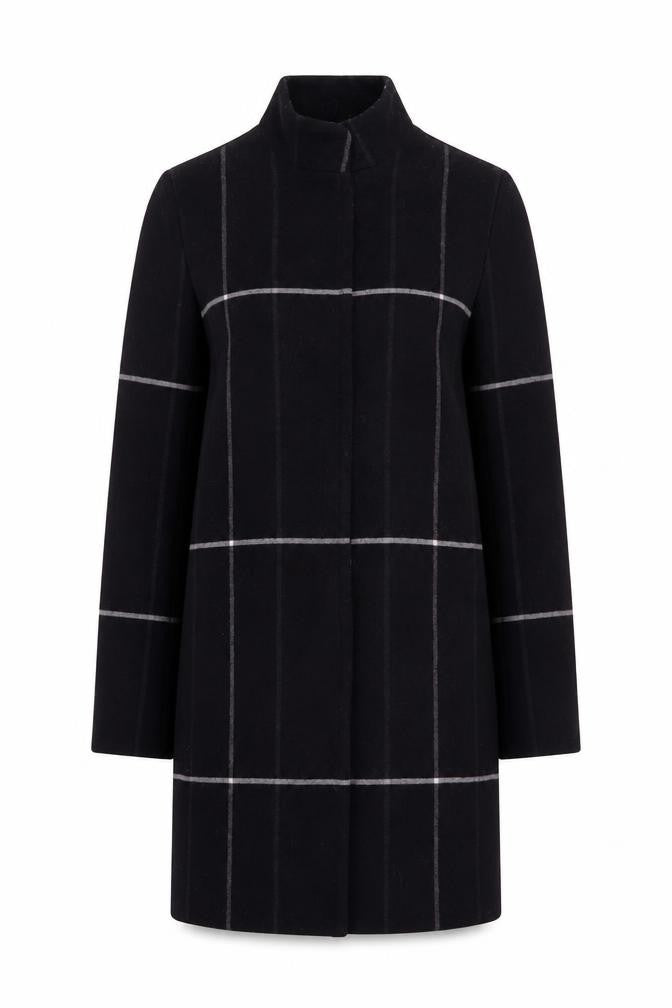 Marks & Spencer Women's Black Check Coat Size 12