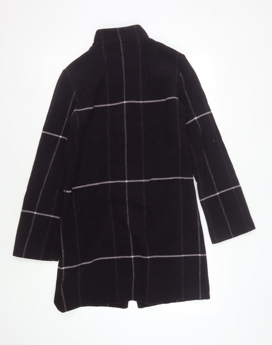 Marks and Spencer Women's Black Check Coat Size 12
