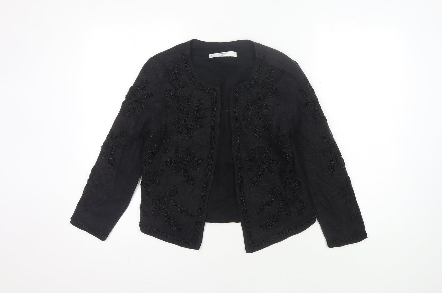Mango Women's Black Beaded Jacket Size S
