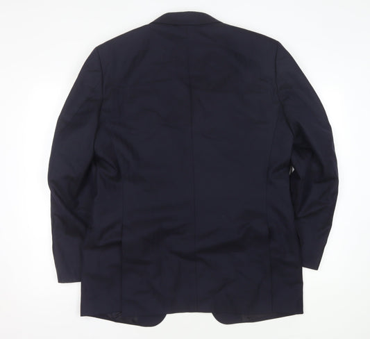 T.M Lewin Men's Blue Wool Blazer - 40 Regular Fit