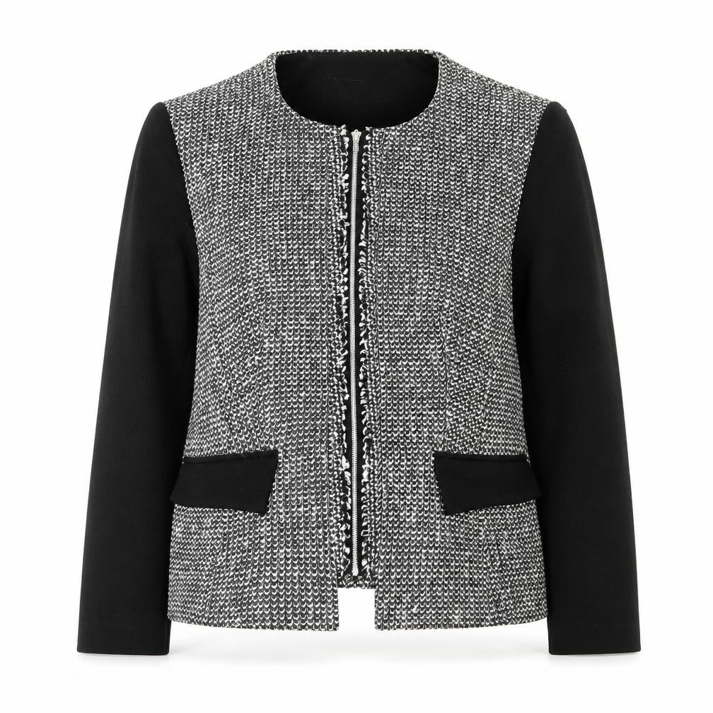 Womens UK Size 12 Slim Karen Millen Black Cotton Blend Jacket