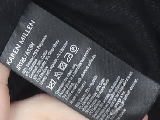 Karen Millen Women's Black Size 12 Slim Fit Jacket