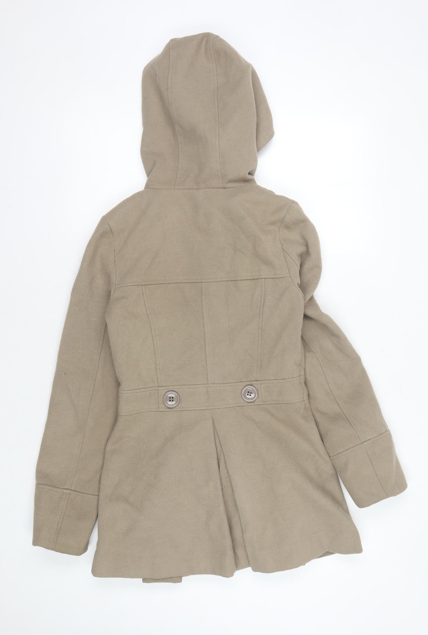 Mango Women's Beige Hooded Coat Size 6