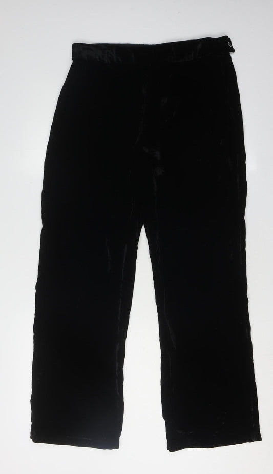 White Stuff Women's Black Velvet Trousers Size 10