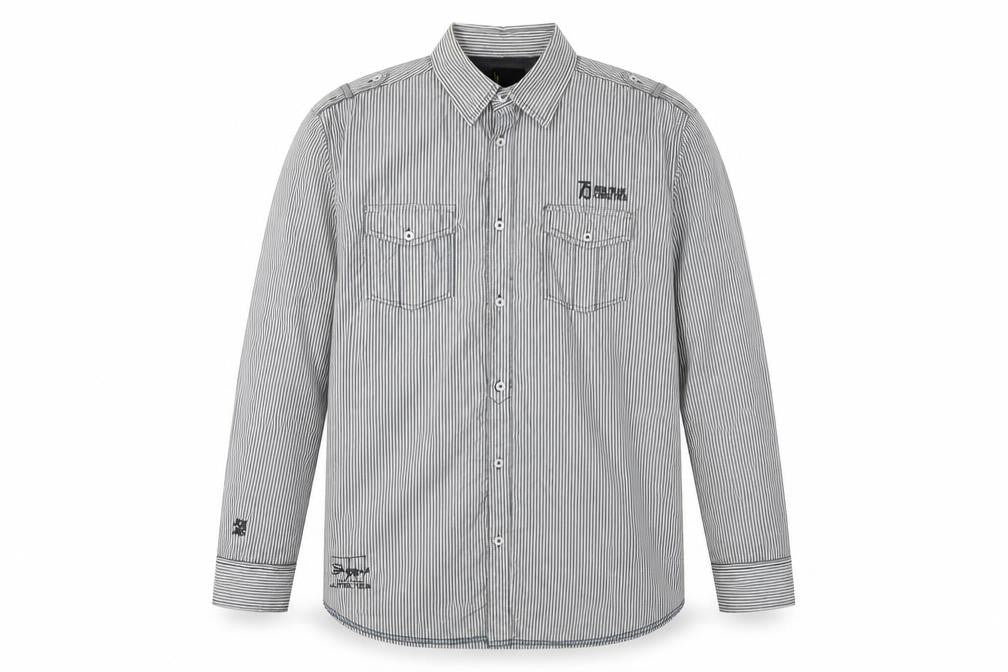 Jack & Jones Men's XL Black Striped Long Sleeve Shirt