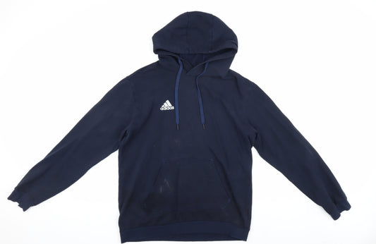Adidas Unisex Blue Pullover Hoodie M Logo Classic