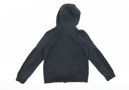 Nike Boys Black Hooded Basic Jacket Size L - Perfect for Autumn
