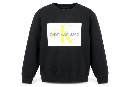 Mens UK M Regular Calvin Klein Jeans Black Pullover Sweatshirt