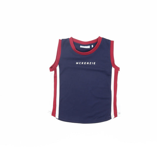 McKenzie Boys Blue Tank Top 2-3 Years Sleeveless Jersey