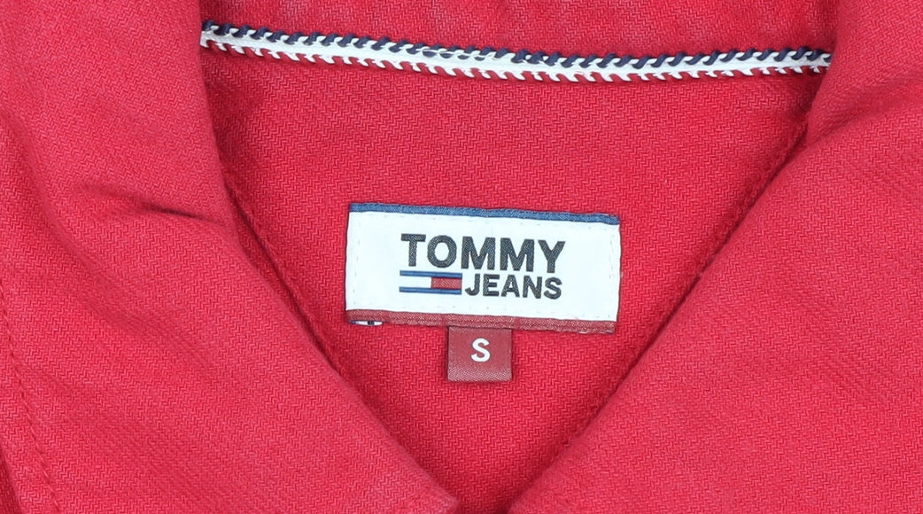 Tommy Jeans Women's Red Cotton Jacket, Size S, Stylish Casual