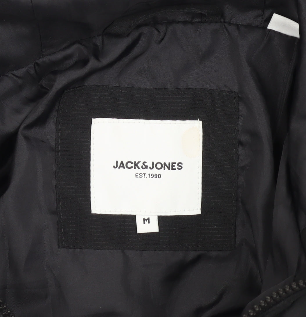 Jack & Jones Men's Black Puffer Jacket, Size M