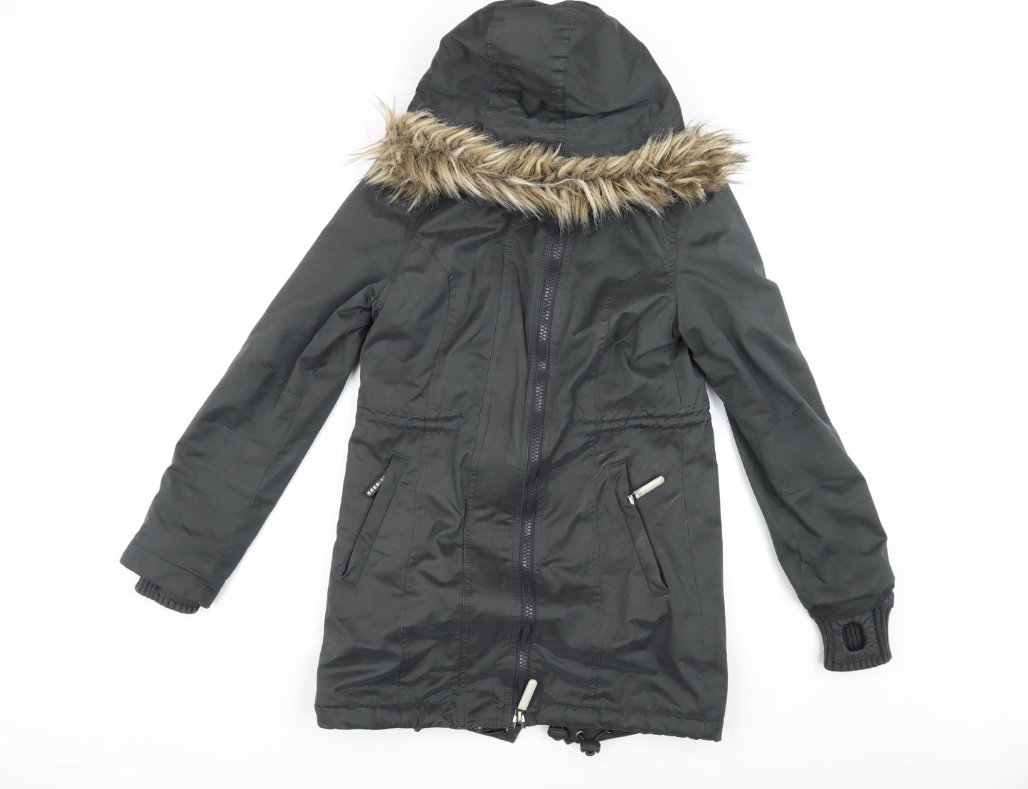 Superdry Unisex Black Parka Jacket Size S