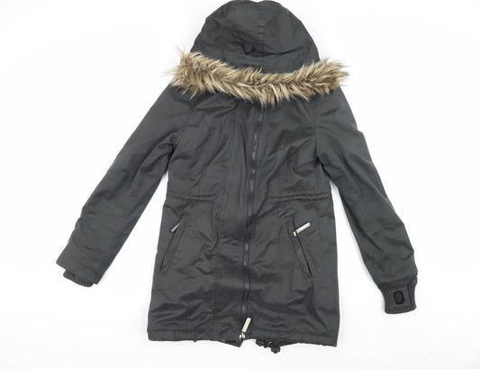 Superdry Unisex Black Parka Jacket Size S
