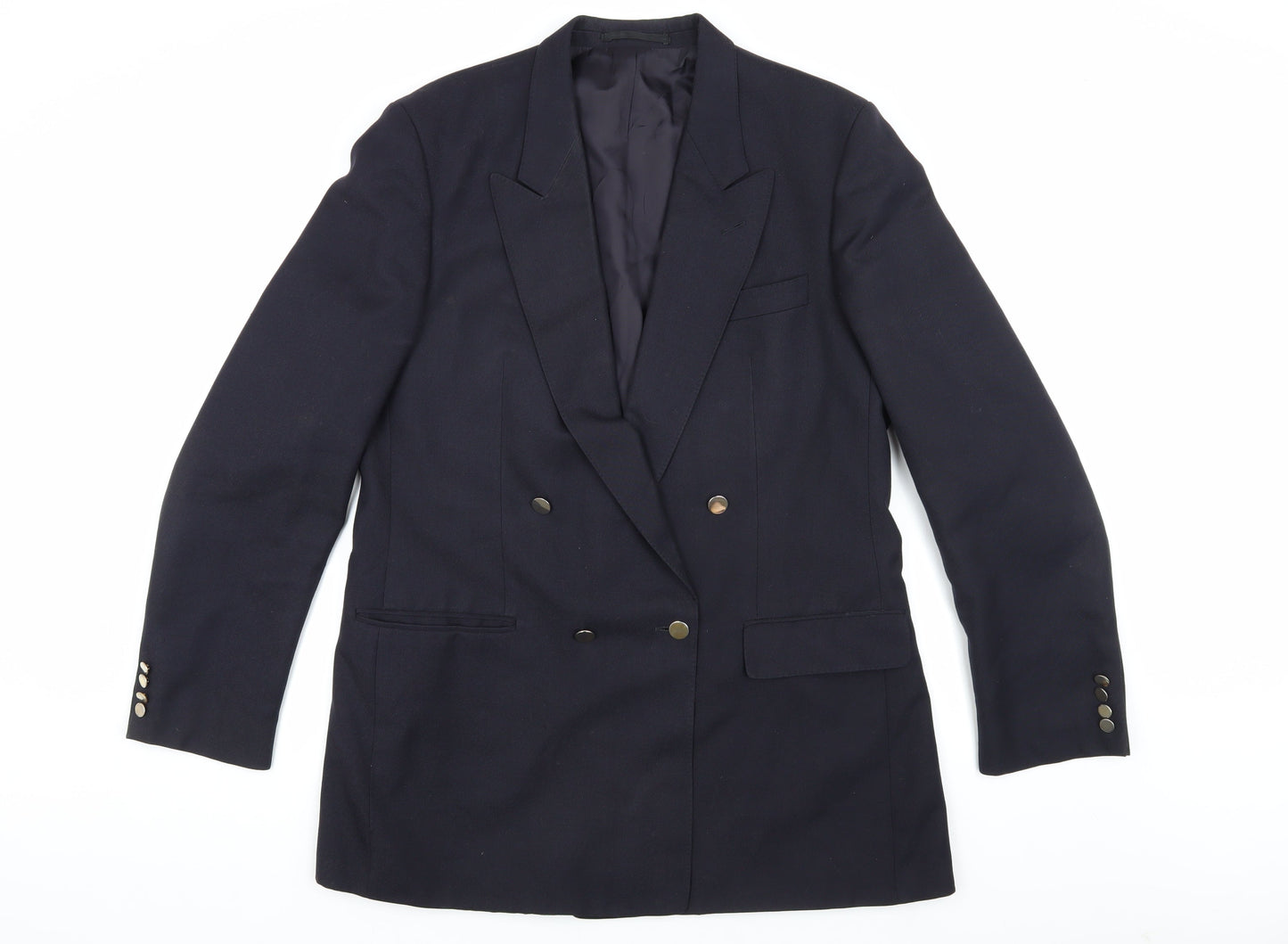 St Michael Men's Blue Double-Breasted Blazer 42 Long