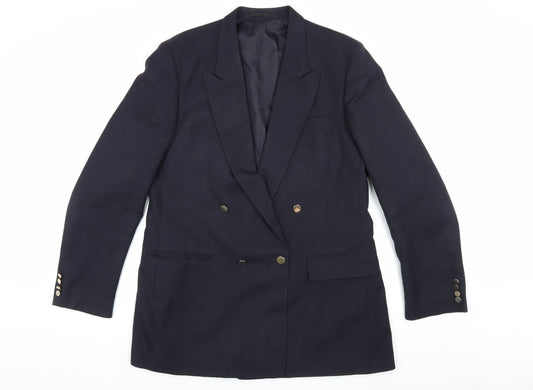 St Michael Men's Blue Double-Breasted Blazer 42 Long
