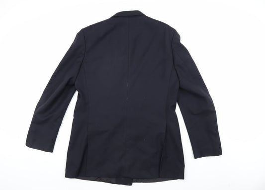 St Michael Men's Blue Double-Breasted Blazer 42 Long
