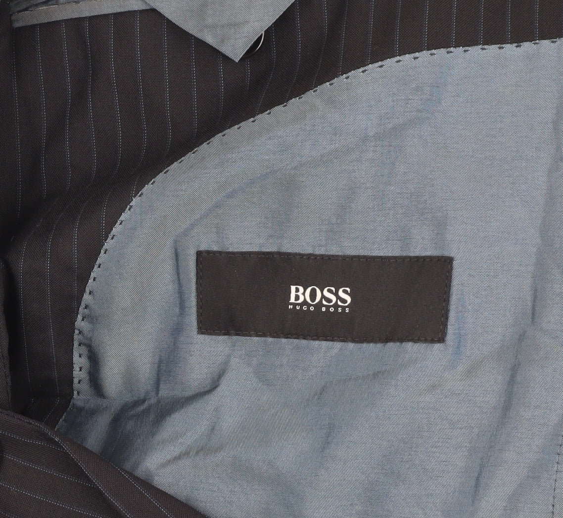 Hugo Boss Men's Black Pinstripe Blazer Size 38 Slim Fit