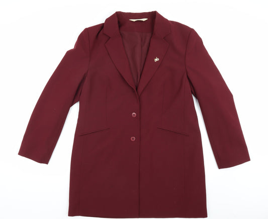 Modern Classics Women's Red Long Overcoat Size 14