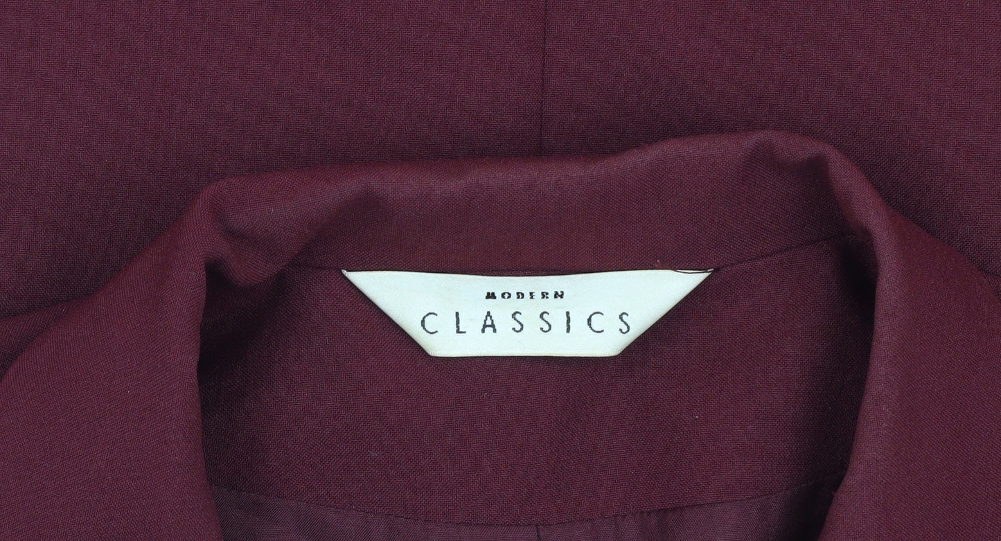 Modern Classics Women's Red Long Overcoat Size 14