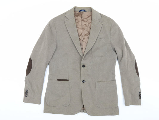 Massimo Dutti Men's Brown Blazer, Size 38, Cotton Blend