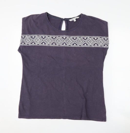 Fat Face Women's Purple Geometric T-Shirt Size 14