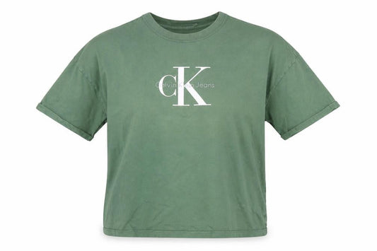 Calvin Womens Klein Jeans Green Crew Neck T-Shirt L