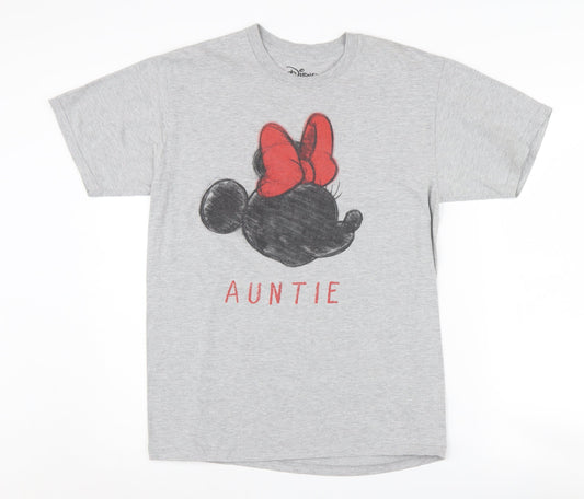 Disney Unisex Grey Minnie Mouse T-Shirt, Size M