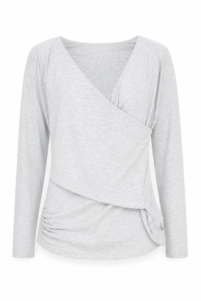 Marks and Spencer Women's Grey Wrap Blouse, Size M