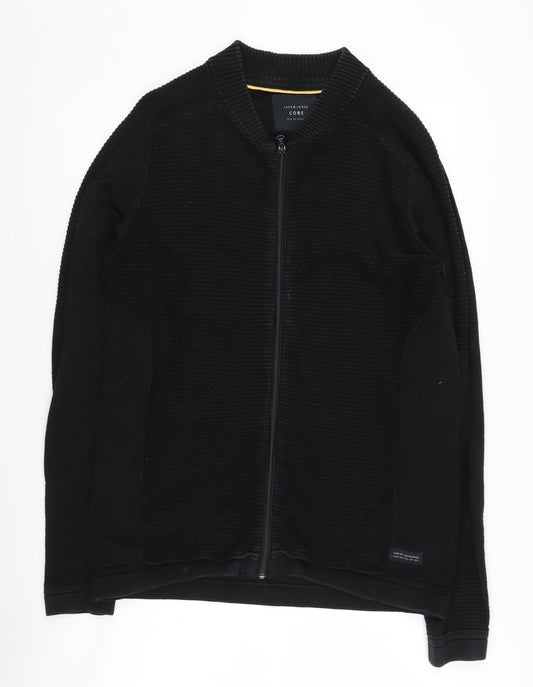 Jack & Jones Black Basic Jacket Men's S Full Zip Casual