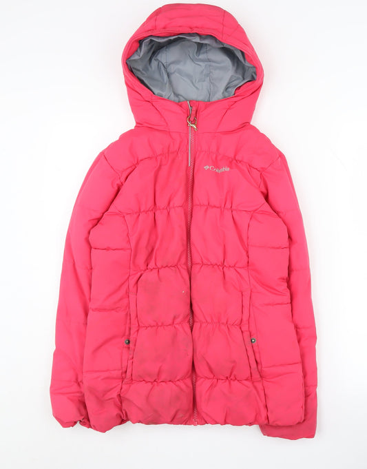 Columbia Girls Pink Puffer Jacket - Hooded Winter Coat