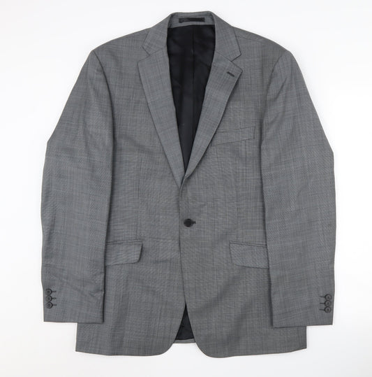 Jeff Banks Men’s Grey Wool Blazer 42 Regular Business