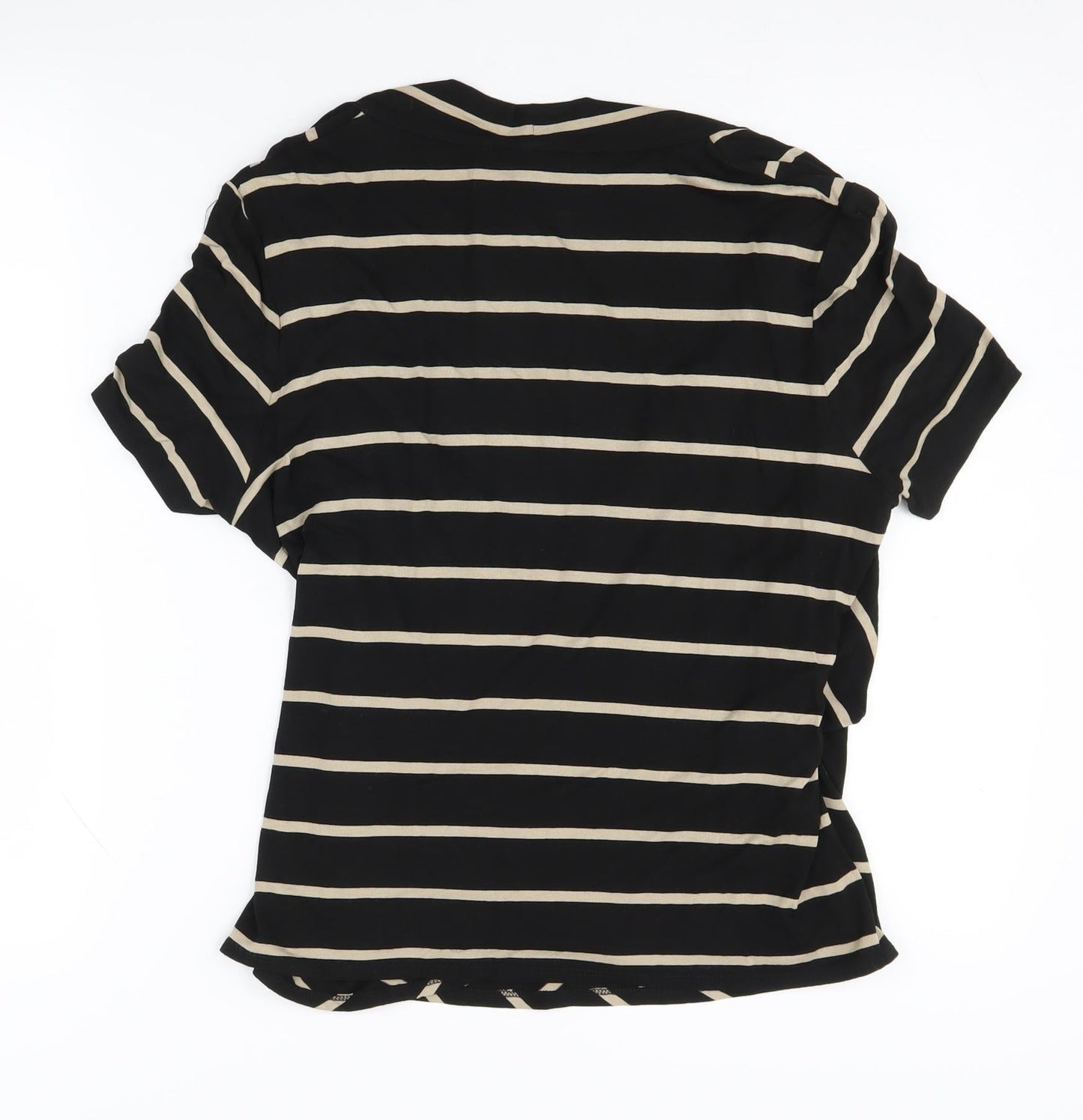 Viyella Women's Black Striped Wrap Top - Large