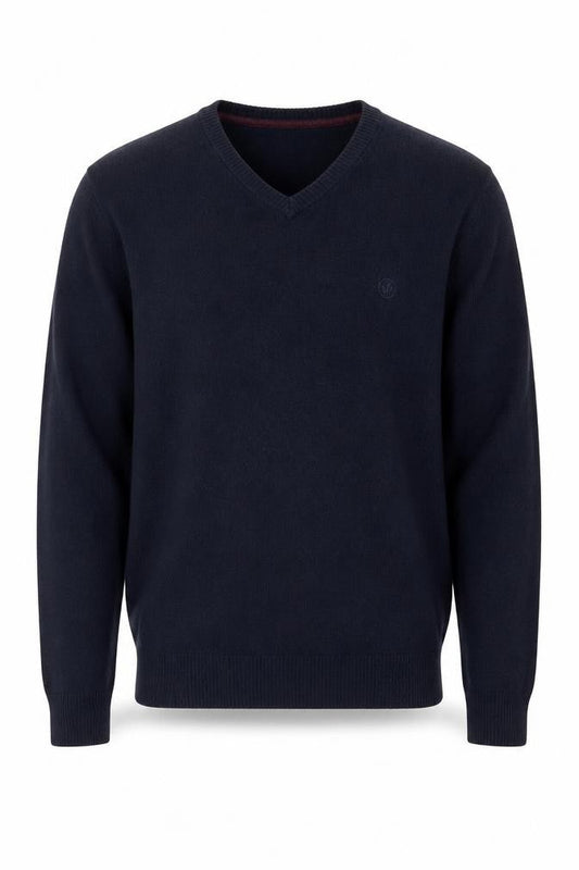 Fat Face Men's Blue Medium Pullover Jumper V-Neck
