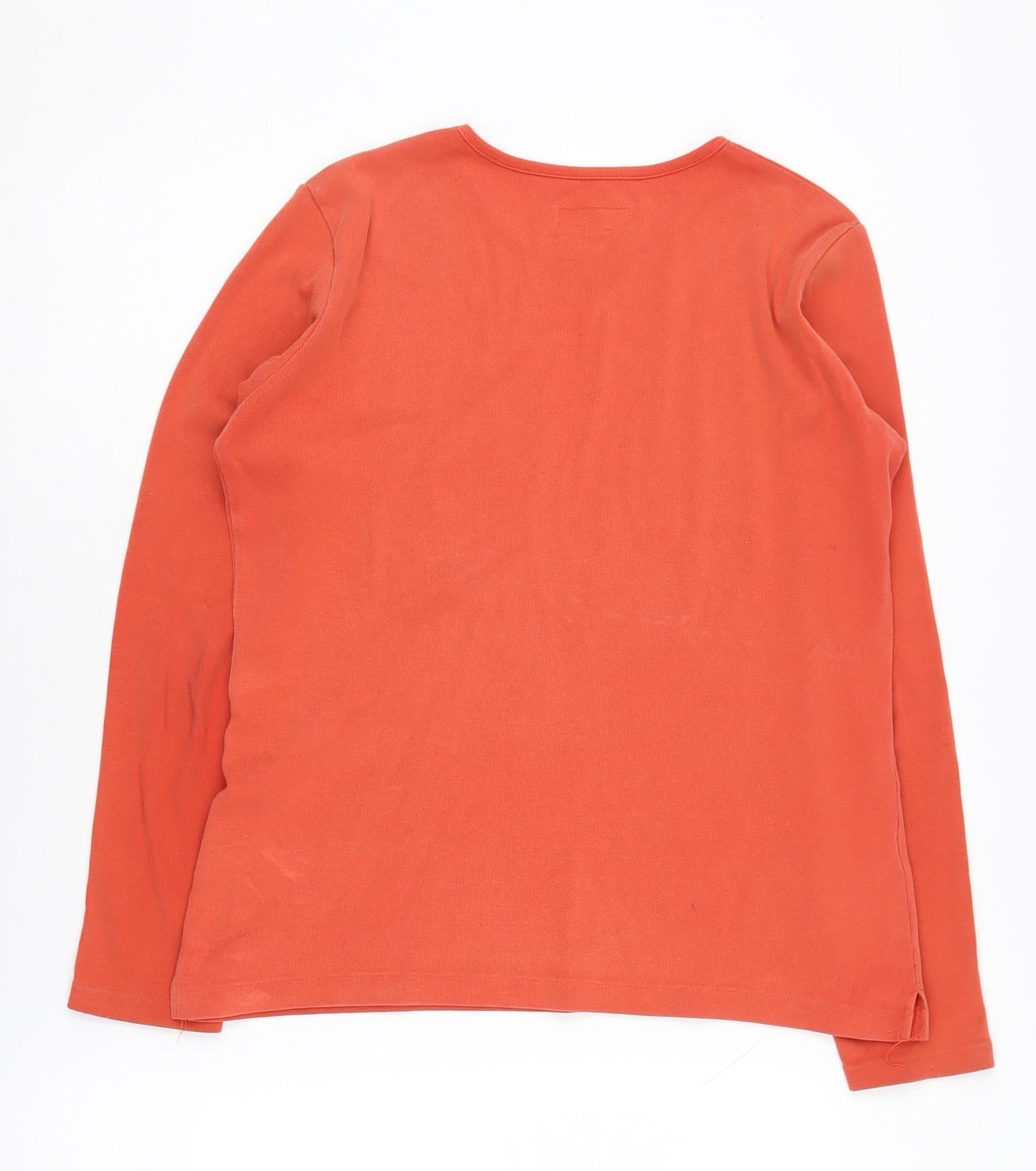 Jigsaw Women's Orange Knit Long Sleeve T-Shirt Size 2