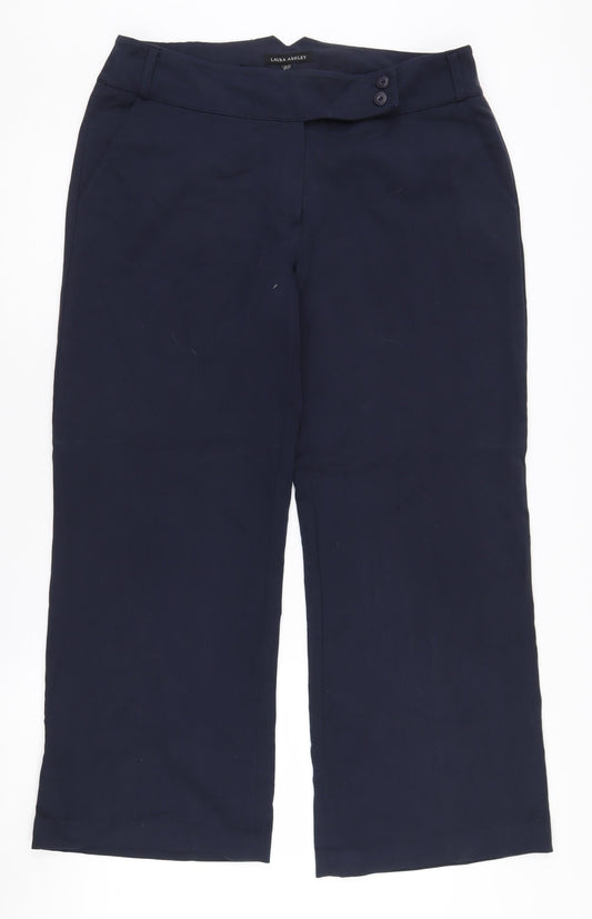 Laura Ashley Women's Navy Trousers Size 14