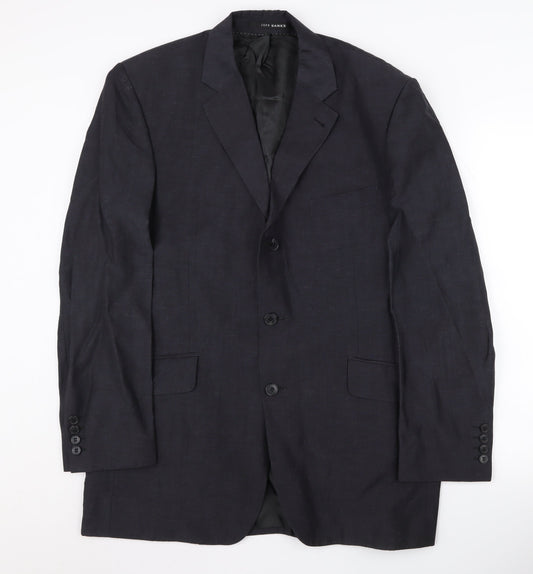 Jeff Banks Men’s Blue Wool Linen Blazer 42 Regular