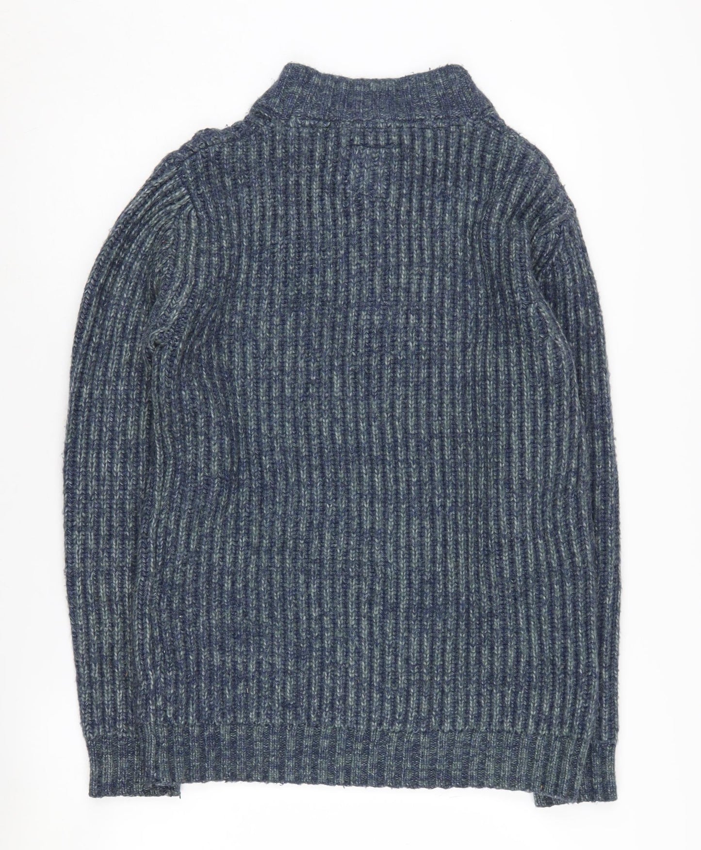 Fat Face Womens Blue Mock Neck Jumper S Acrylic Wool Blend